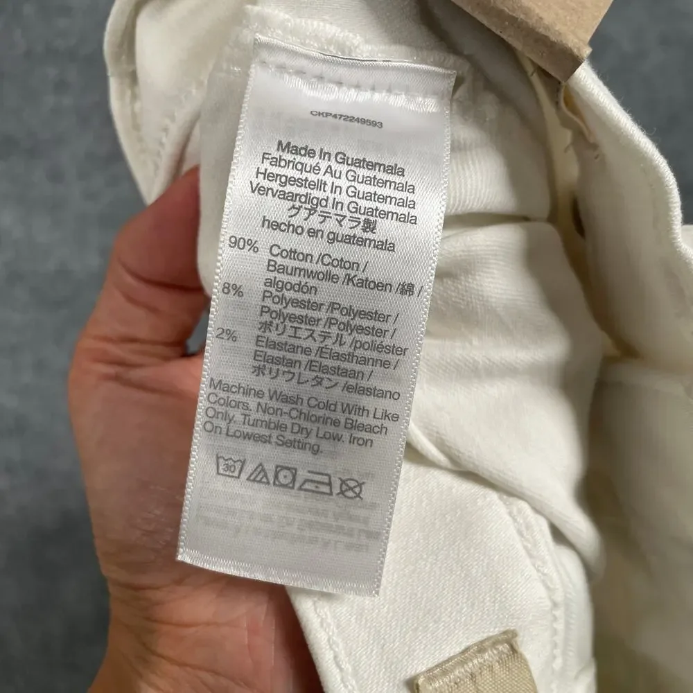New Madewell Womens W26 Stovepipe Jeans White High Rise Ankle Length‎ Pockets